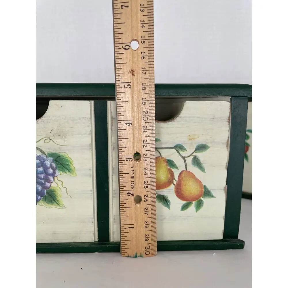 Princess House Fruit Vine Corner Wood Drawers Counter/ Wall w/2 Single Drawers